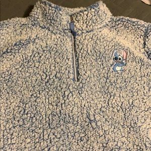 Blue turtle neck stitch jacket